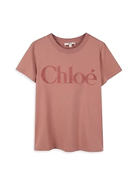Little Girl's & Logo Velvet T-Shirt