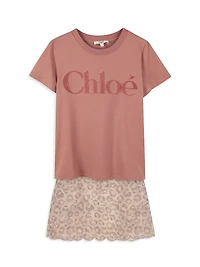 Little Girl's & Logo Velvet T-Shirt