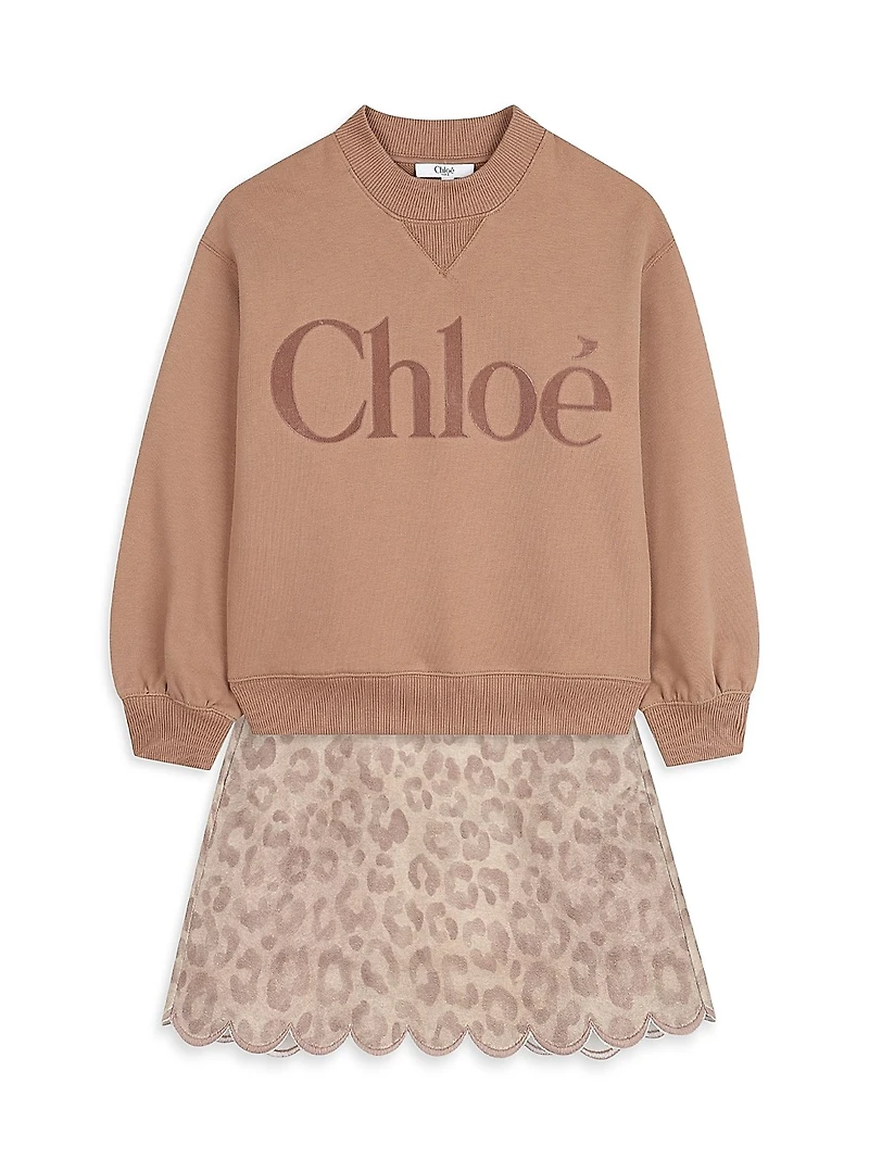 Little Girl's & Logo Crewneck Sweatshirt