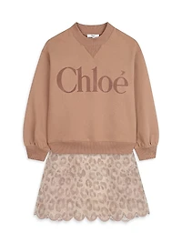 Little Girl's & Logo Crewneck Sweatshirt