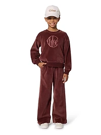Little Girl's & Logo Velvet Crewneck Sweatshirt