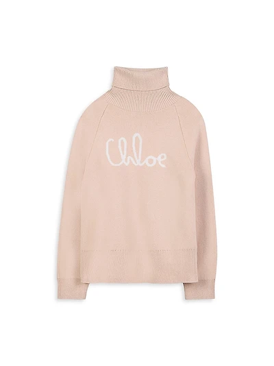 Little Girl's & Logo Turtleneck Sweater