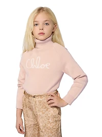 Little Girl's & Logo Turtleneck Sweater
