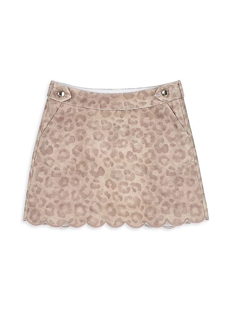 Little Girl's & Leopard Print Skirt