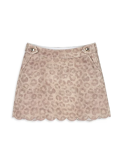 Little Girl's & Leopard Print Skirt