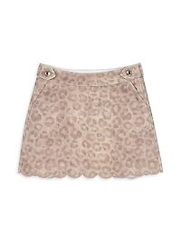 Little Girl's & Leopard Print Skirt
