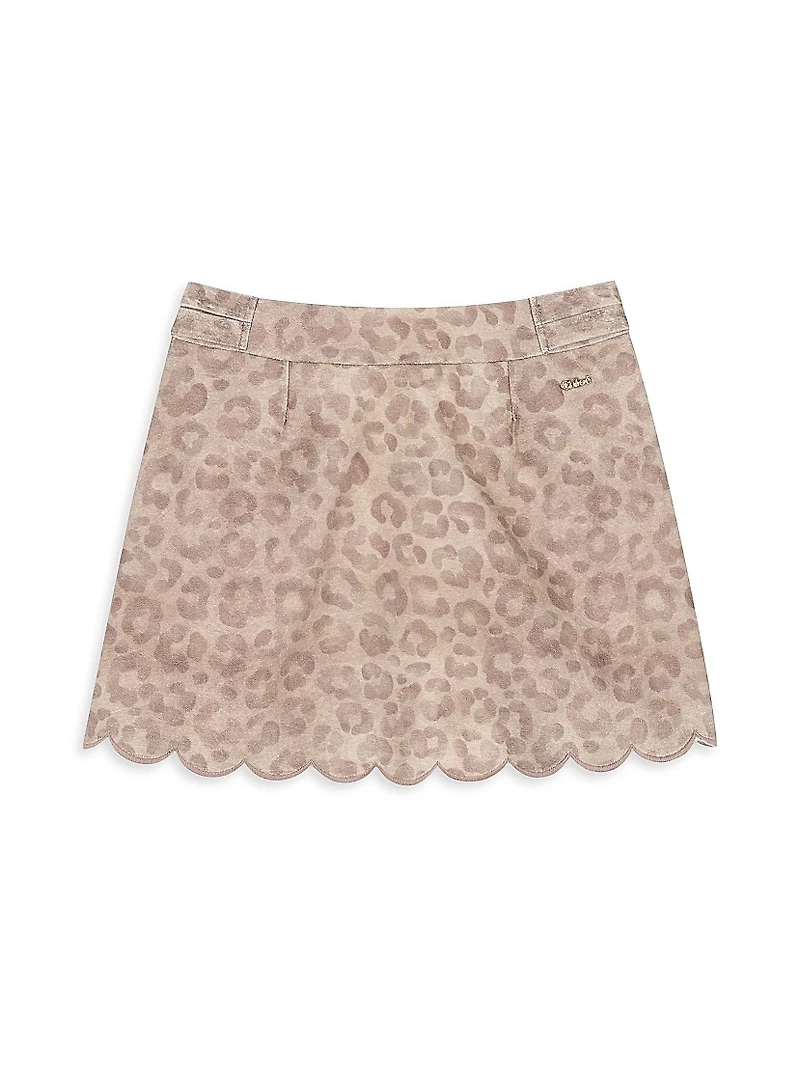 Little Girl's & Leopard Print Skirt