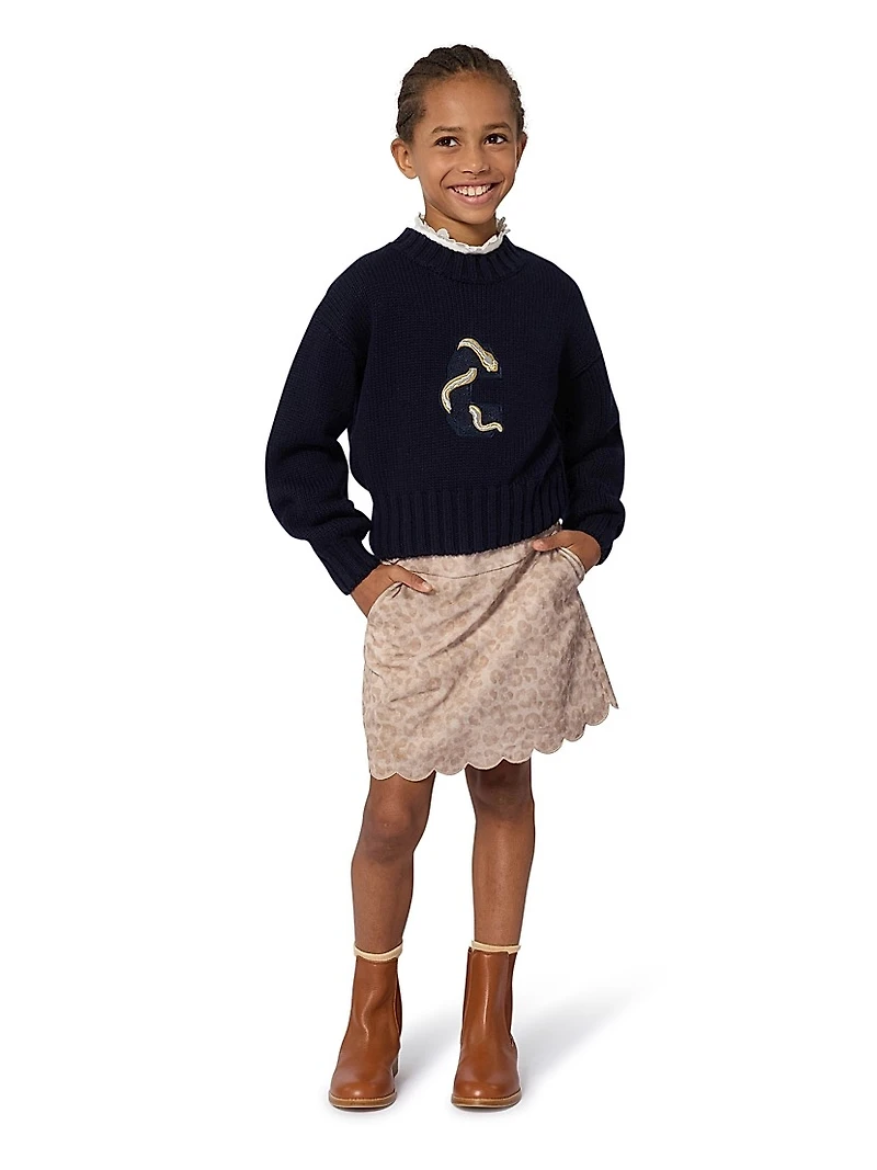 Little Girl's & Leopard Print Skirt