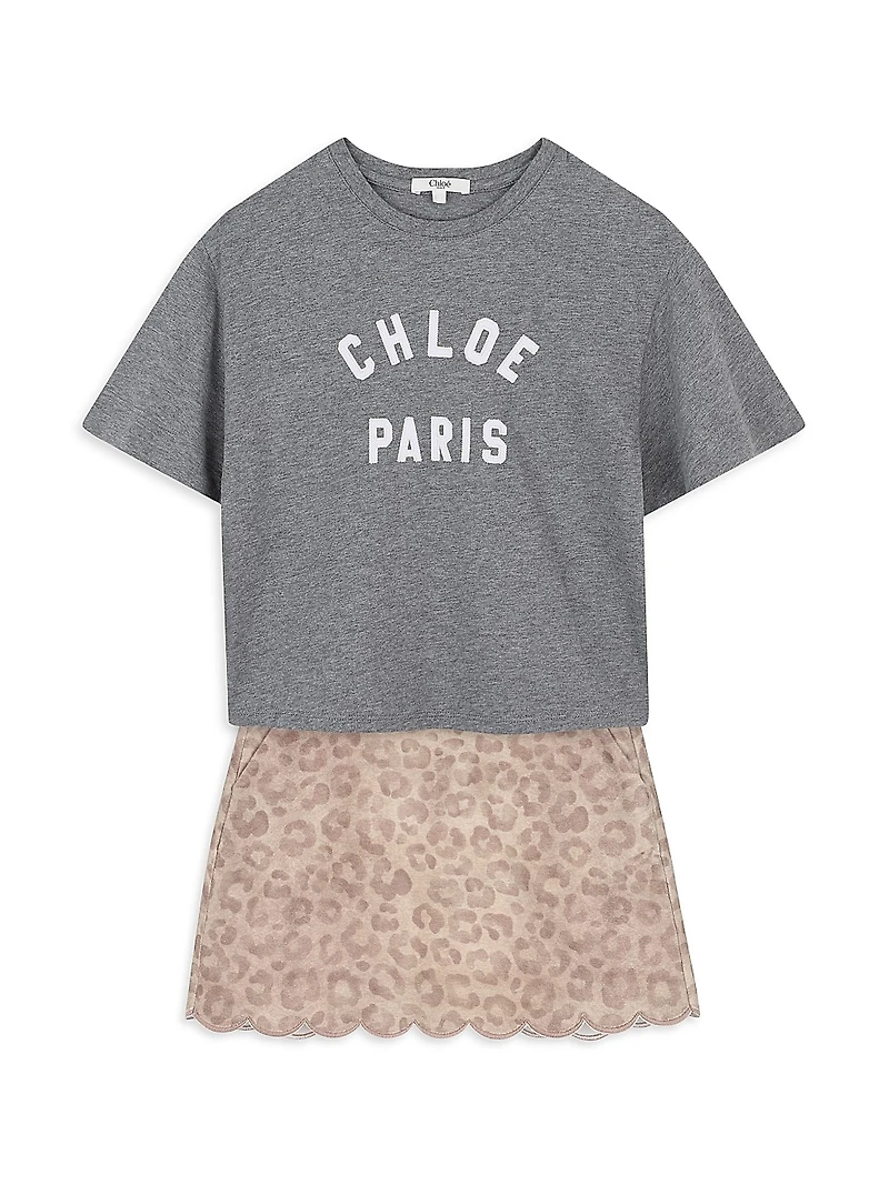 Little Girl's & Logo Crewneck T-Shirt