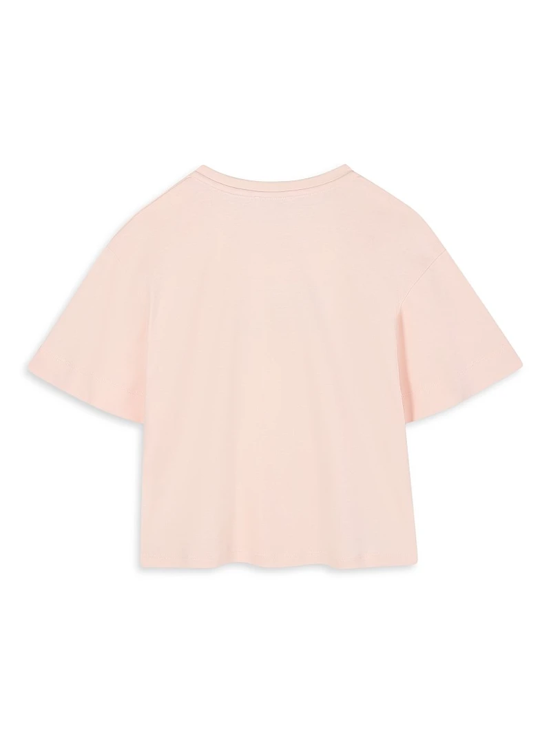 Little Girl's & Logo Embroidered T-Shirt