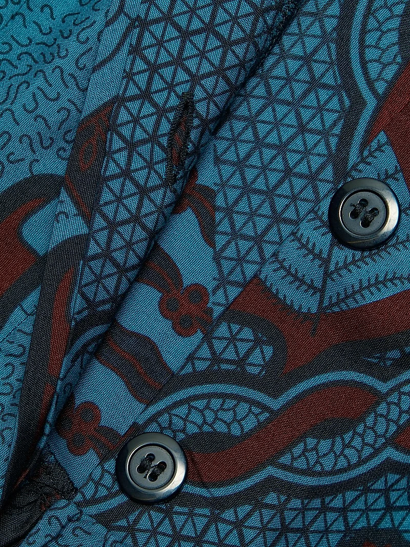 Tobi Pleated Printed Cotton Midi-Dress