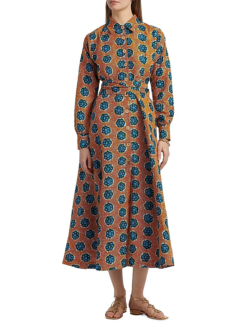 Fayo Printed A-Line Midi-Dress