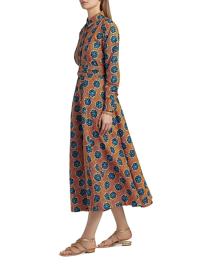 Fayo Printed A-Line Midi-Dress