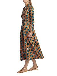 Fayo Printed A-Line Midi-Dress