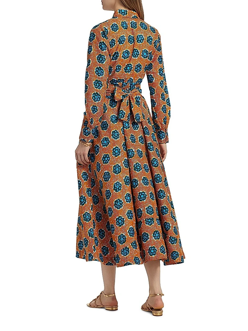 Fayo Printed A-Line Midi-Dress