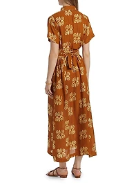 Issa Printed Cotton A-Line Midi-Dress