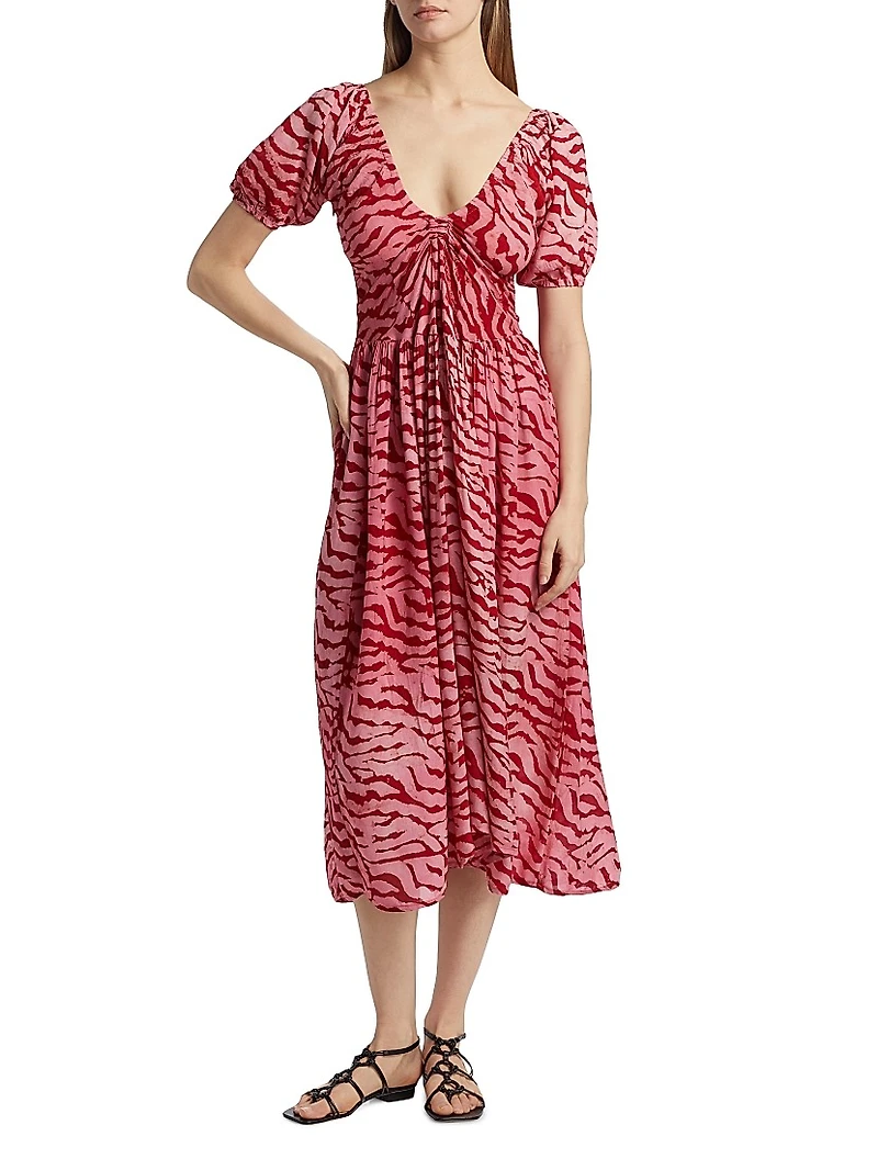 Bori Printed A-Line Midi-Dress