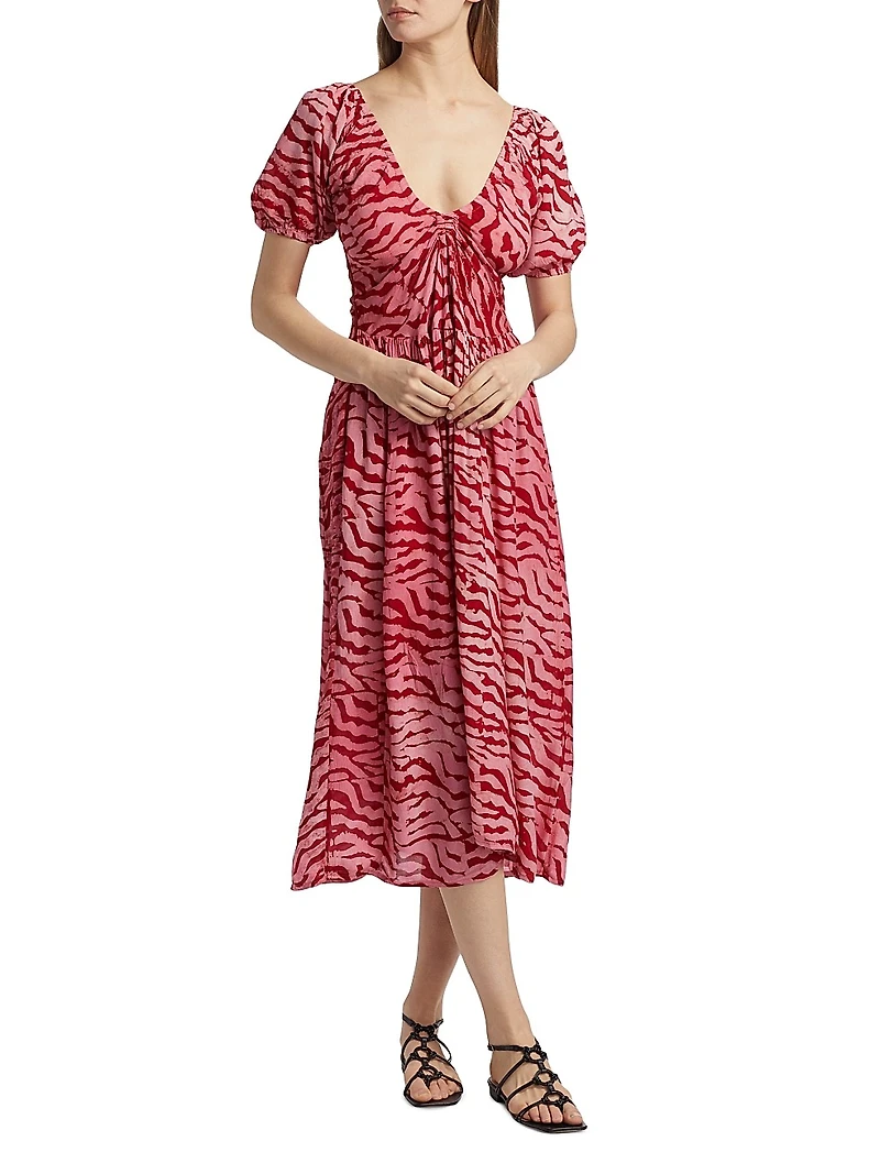 Bori Printed A-Line Midi-Dress