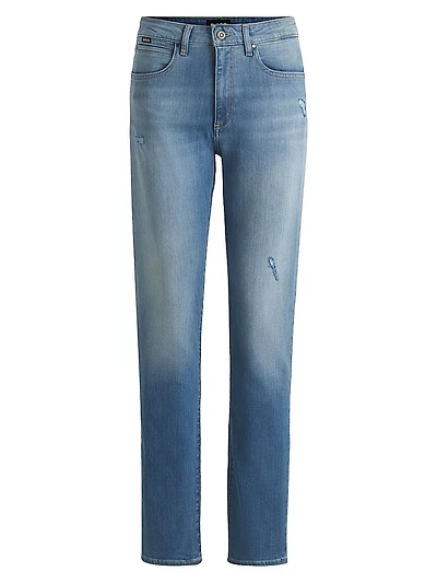 Slim-Fit Jeans Washed Stretch Denim
