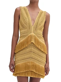 Pampas Fringed Sheath Minidress