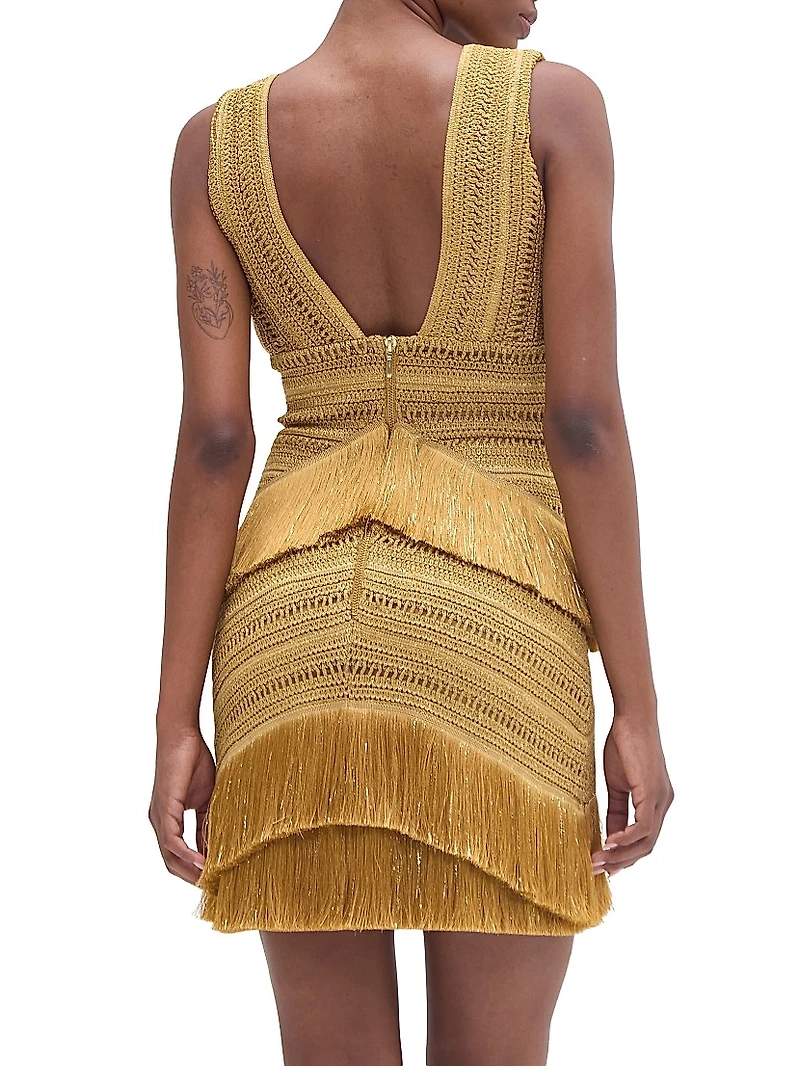 Pampas Fringed Sheath Minidress