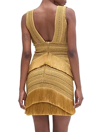Pampas Fringed Sheath Minidress