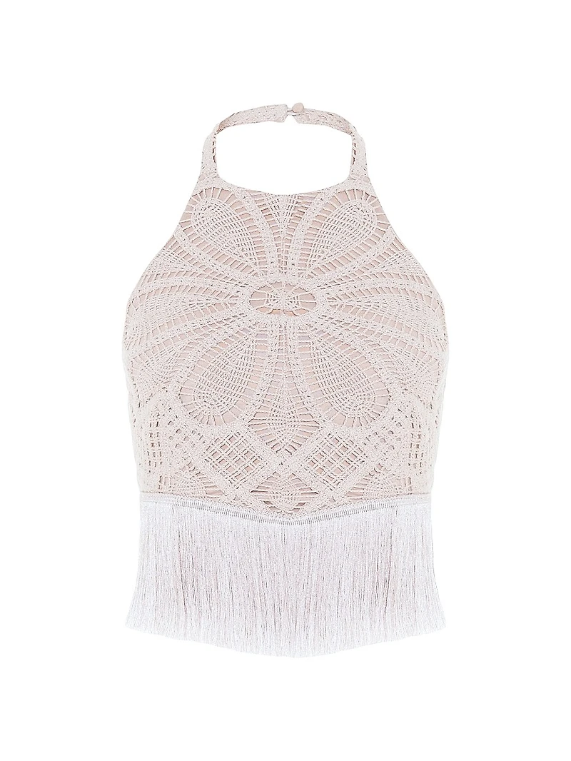 Flower Crochet Halter Top