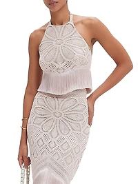 Flower Crochet Halter Top