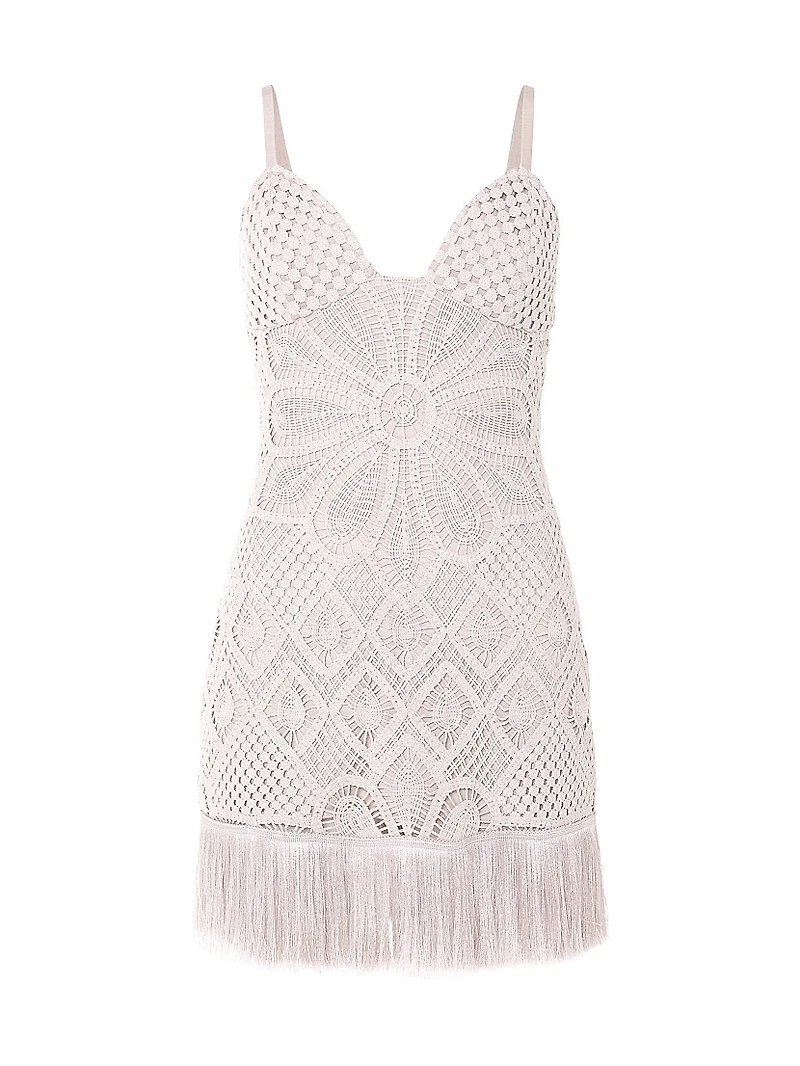 Flower Crochet Sweetheart Minidress