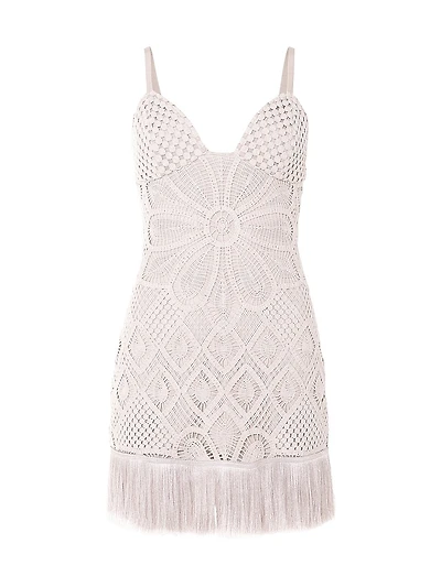 Flower Crochet Sweetheart Minidress