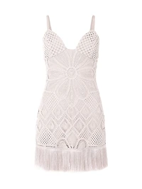 Flower Crochet Sweetheart Minidress