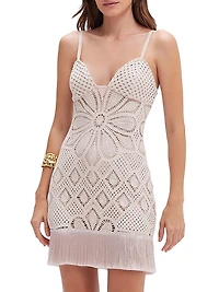 Flower Crochet Sweetheart Minidress
