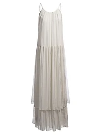 Tiered Striped Dress with Silk