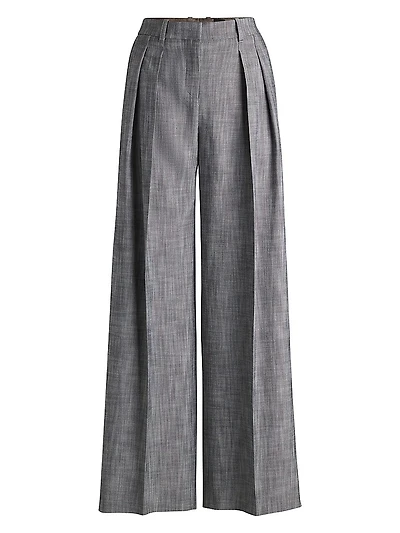 Regular-Fit Trousers with Pleated Front