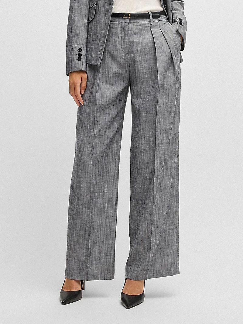 Regular-Fit Trousers with Pleated Front