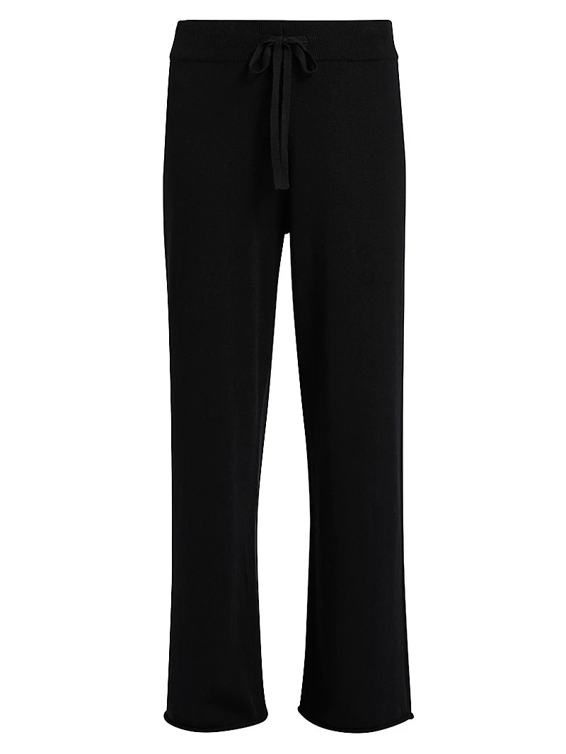 Do Not Disturb Cotton-Cashmere Straight-Leg Pants
