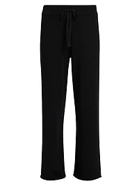 Do Not Disturb Cotton-Cashmere Straight-Leg Pants