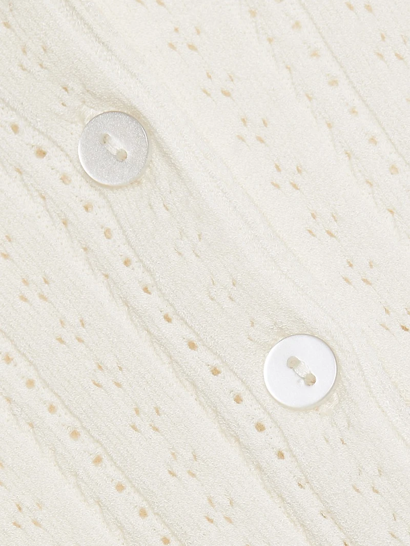 Do Not Disturb Cable-Knit Pointelle Long Pajamas