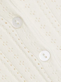 Do Not Disturb Cable-Knit Pointelle Long Pajamas