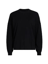 Do Not Disturb Cotton-Cashmere Crewneck Top