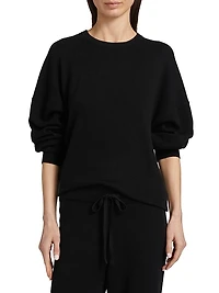 Do Not Disturb Cotton-Cashmere Crewneck Top