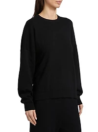 Do Not Disturb Cotton-Cashmere Crewneck Top