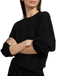 Do Not Disturb Cotton-Cashmere Crewneck Top