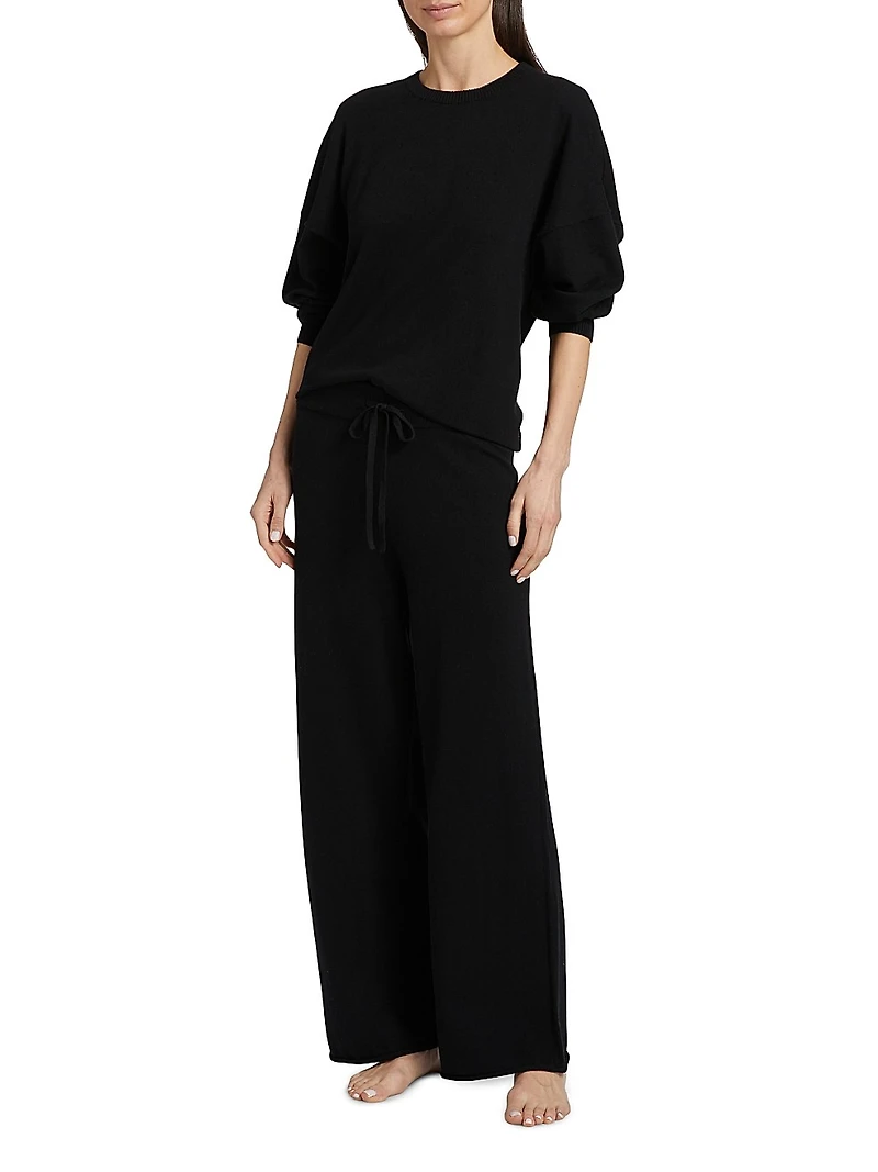 Do Not Disturb Cotton-Cashmere Crewneck Top