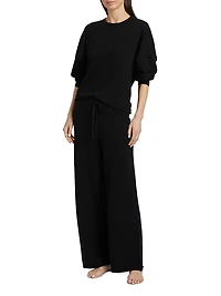 Do Not Disturb Cotton-Cashmere Crewneck Top