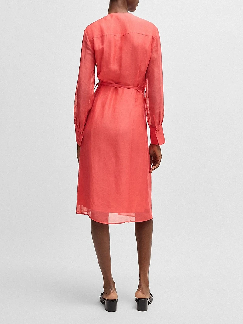 Wrap Dress with Sheer Detailing