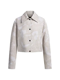 Relaxed-Fit Blazer with Floral Structure