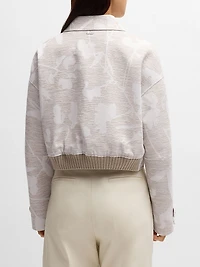 Relaxed-Fit Blazer with Floral Structure
