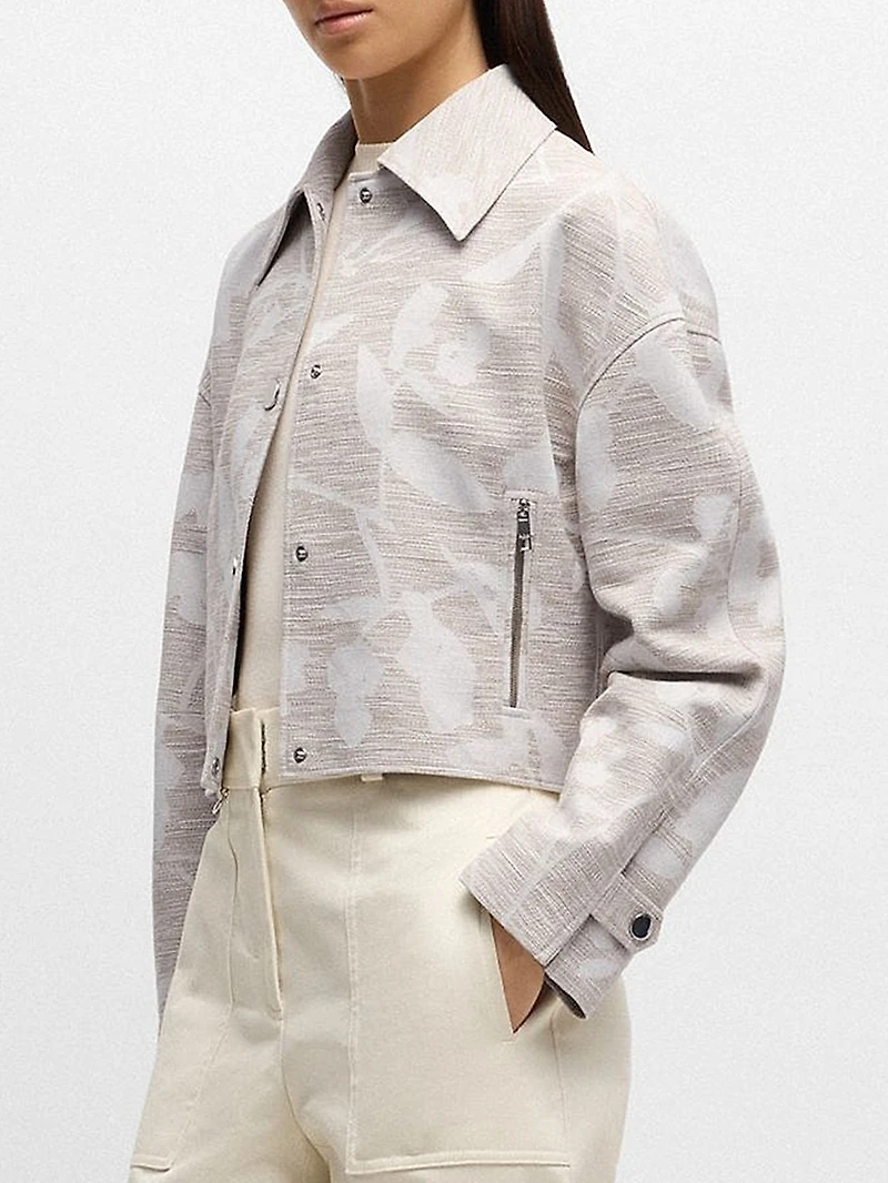 Relaxed-Fit Blazer with Floral Structure