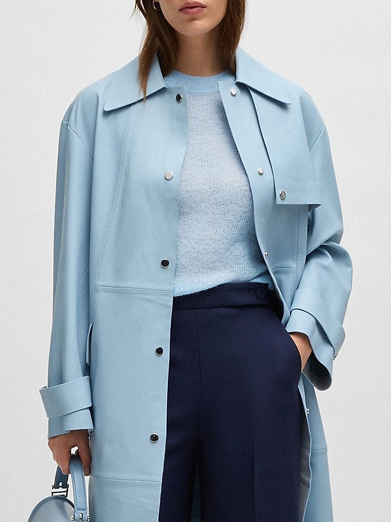 Cropped-Sleeve Knitted Sweater Textured Wool